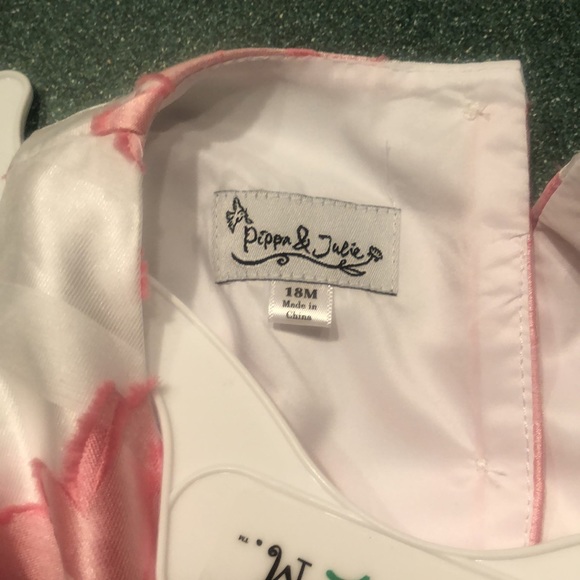 Pippa & Julie sleeveless girls pink white floral dress 18 months NWT - Picture 8 of 9